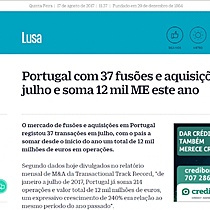 Portugal com 37 fuses e aquisies em julho e soma 12 mil ME este ano